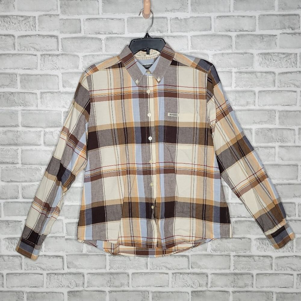 VTG Rockies Plaid Button Up Long Sleeve Shirt, size Large
